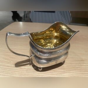 Sterling Silver and Gold plated Pitcher, English Victoria 1839